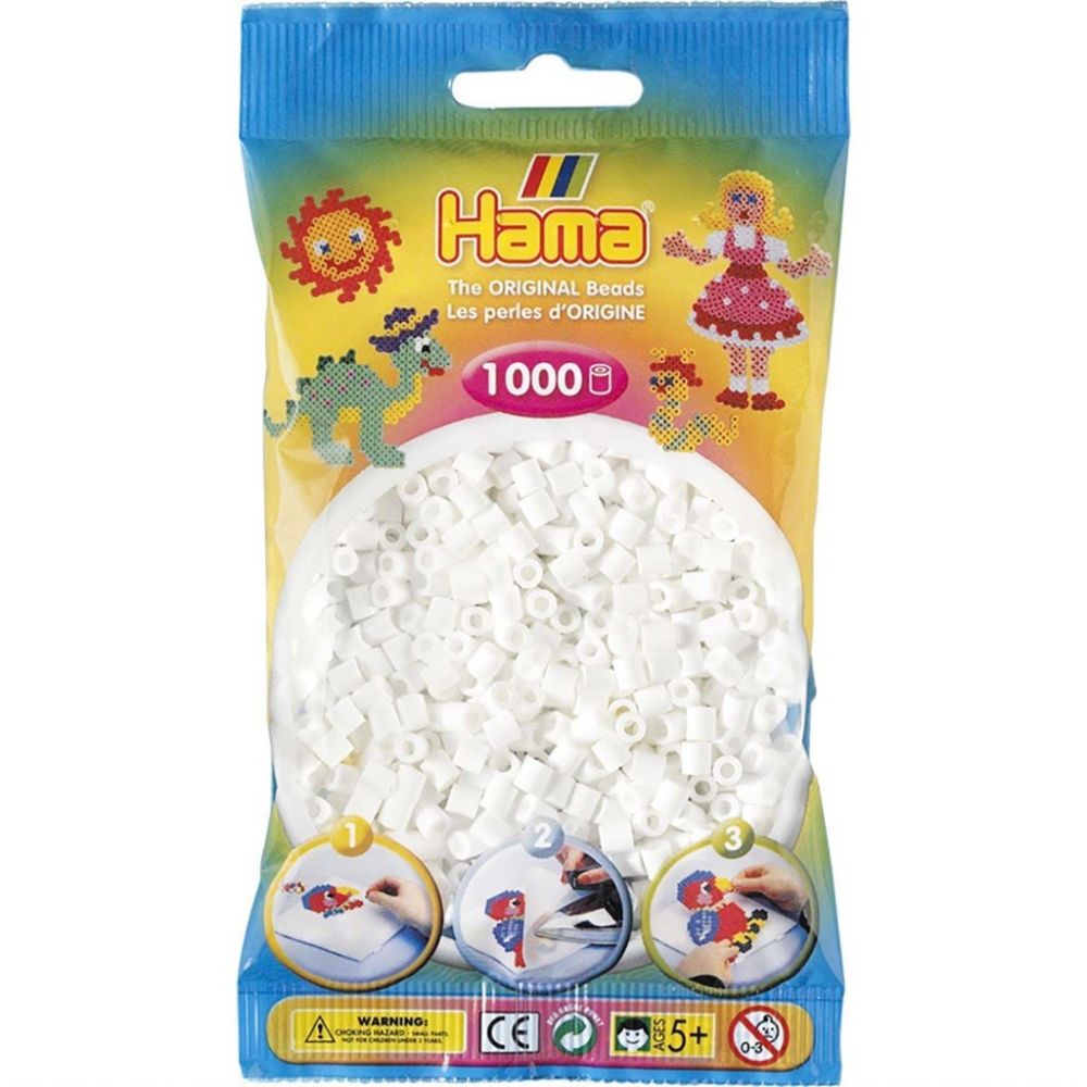 Hama Midi Beads 1000 pcs Hvite