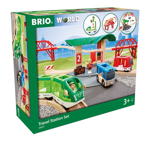 BRIO® Travel togbane med stasjon