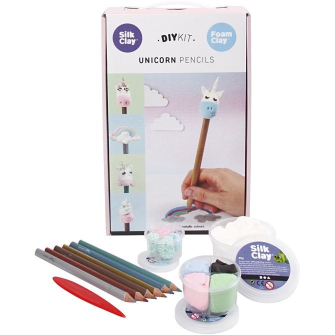 Foam Clay og Silk Clay Unicorn Pencils