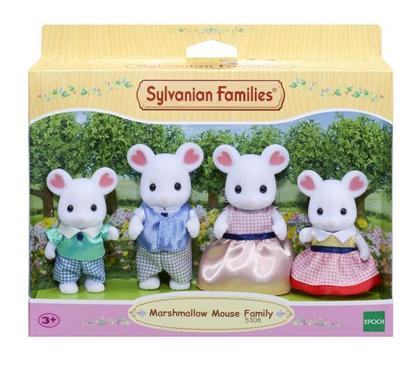 Sylvanian Marshmallow Mouse Family