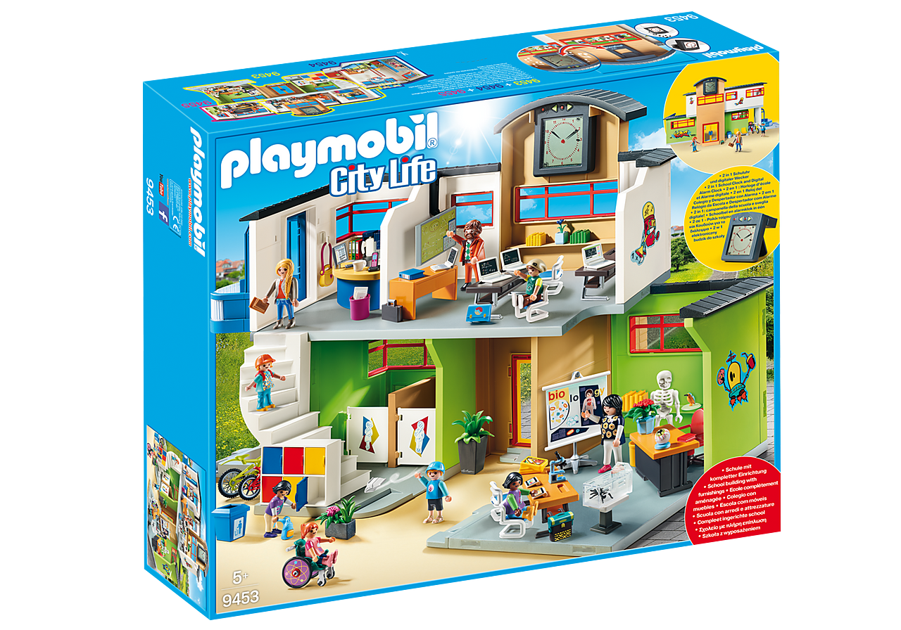 Playmobil innredet skolebygg