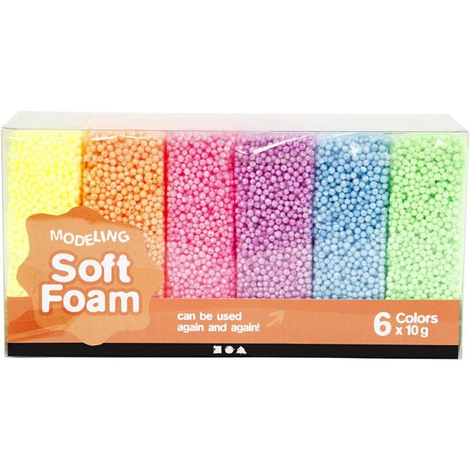 Soft Foam 6x10g neon farger