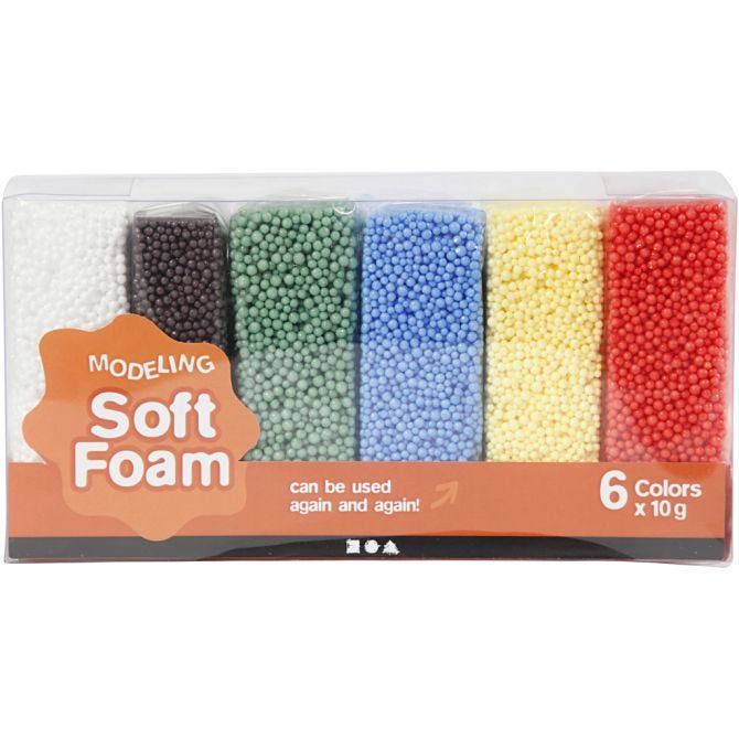 Soft foam 6x10g basis farger