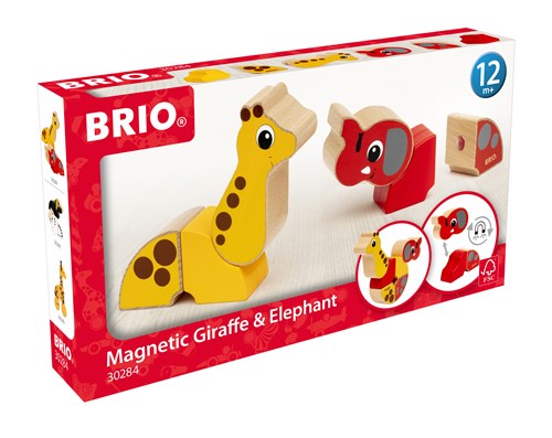 BRIO® Magnetisk elefant og giraff