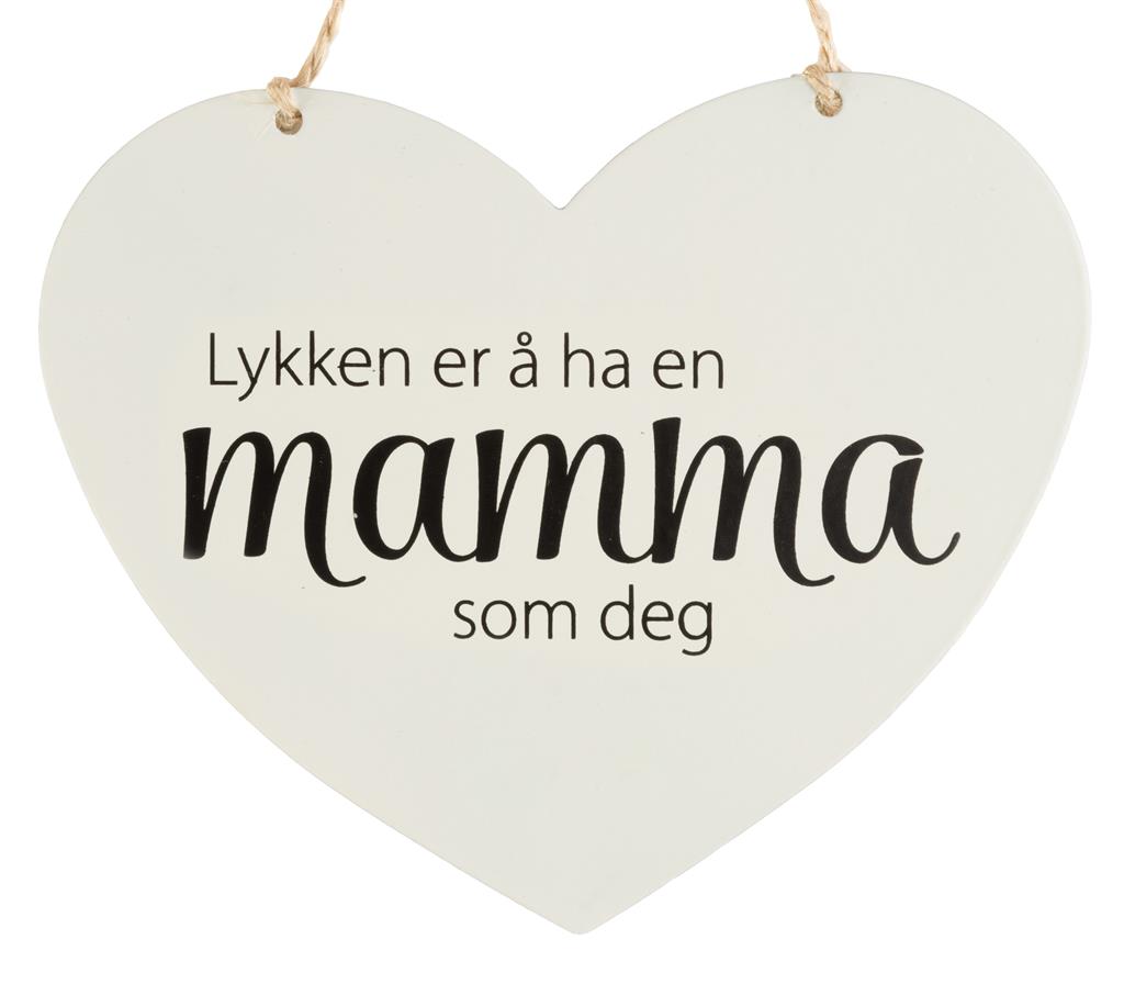 Metallskilt hjerte - Lykken er å ha en mamma som d