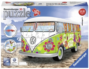 Puslespill 3D Volkswagen Folkevognbuss Hippi 162p