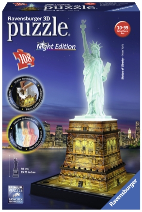Puslespill 3D Statue of Liberty Night edition 108p