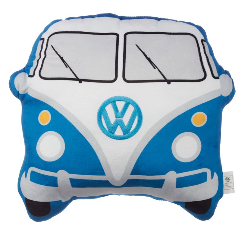 Volkswagen VW T1 Camper Bus Shaped Blue Cushion