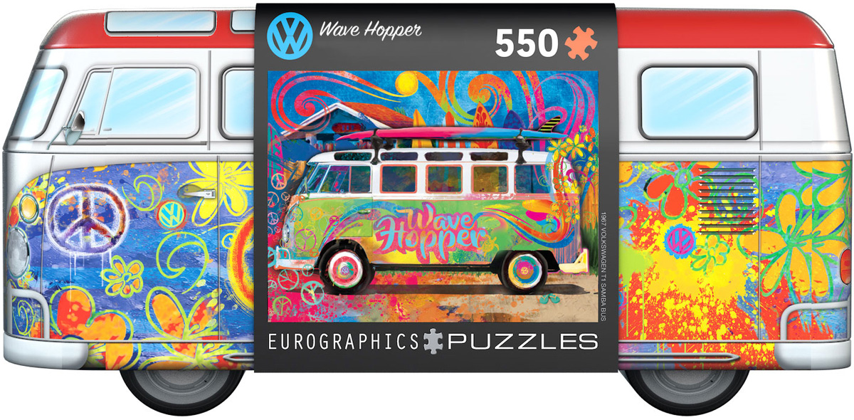 Volkswagen Bus Wave Hopper Puzzle Tin 550 biter