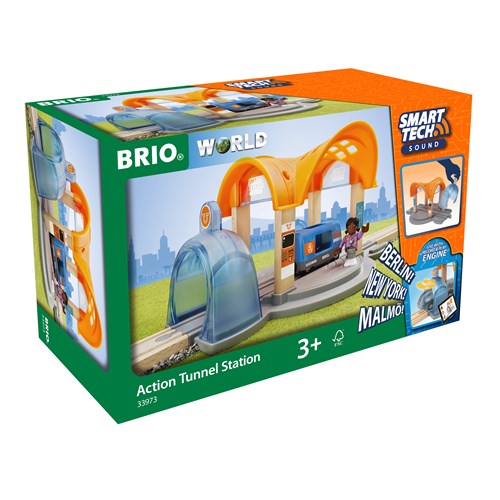 BRIO®World Smart Tech Sound togstasjon med magiske
