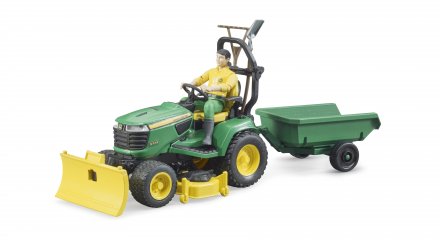 Bruder Bworld John Deere gresstraktor med tilhenge