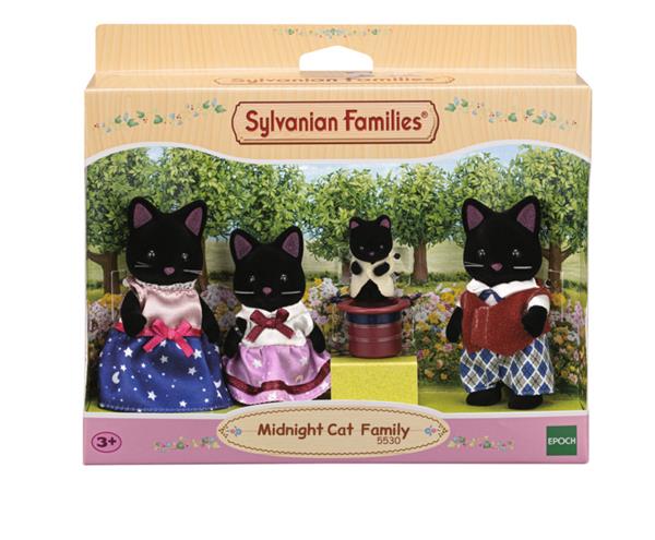 Sylvanian Midnight Cat Family