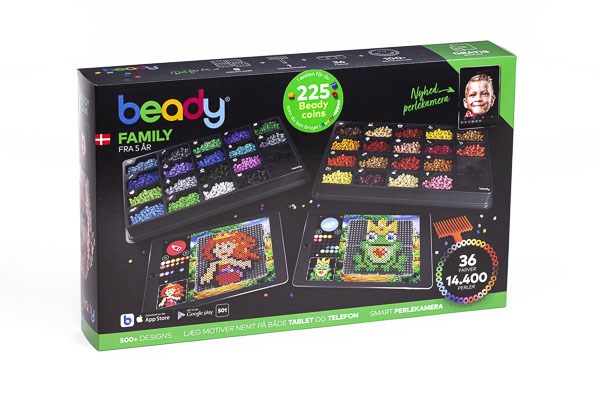 Beady Family 14400 perler, 8 plater, 1 skrape