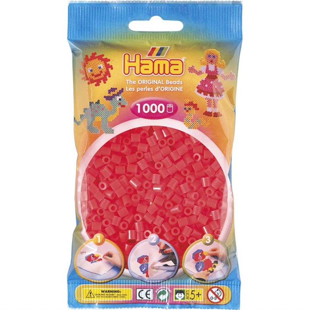 Hama Midi Beads 1000 pcs Neon red