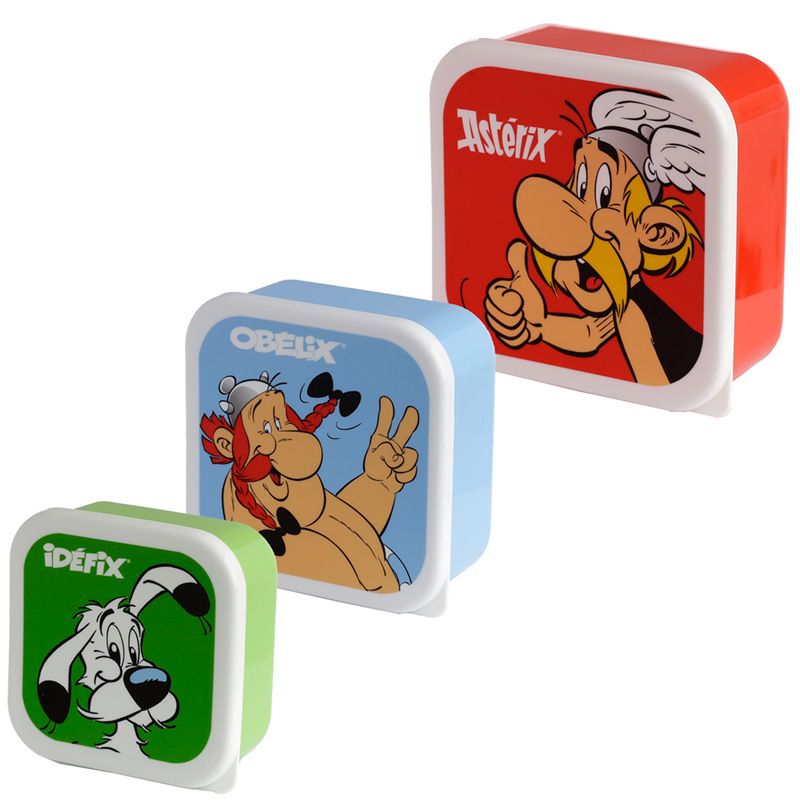 3-Pack Lunchlådor - Asterix, Obelix & Idefix (Dogm