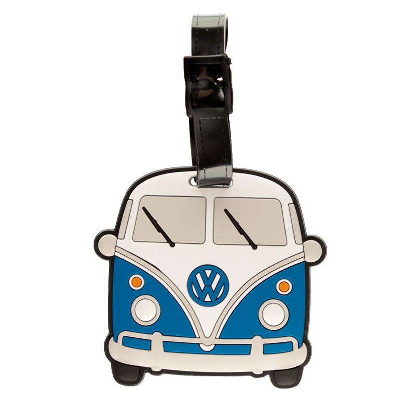 Volkswagen VW T1 Camper Bus Blå PVC Bagagelapp