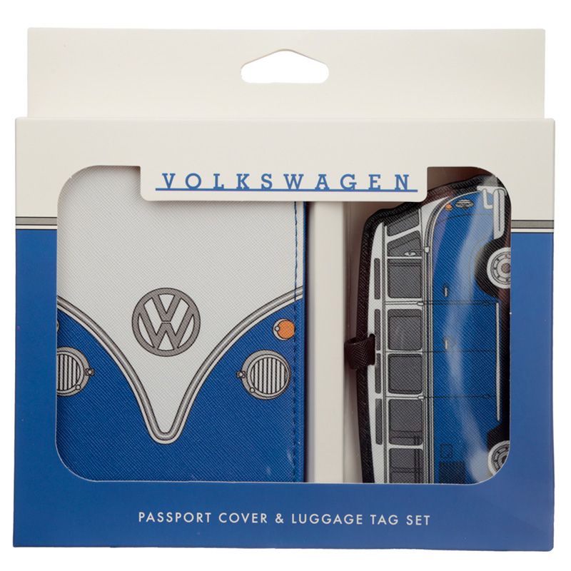 Volkswagen Campervan VW T1 Blå Passfodral och Baga